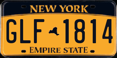 NY license plate GLF1814