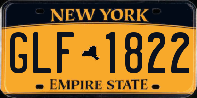 NY license plate GLF1822