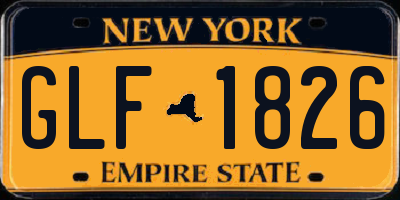 NY license plate GLF1826