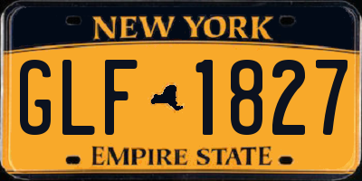 NY license plate GLF1827