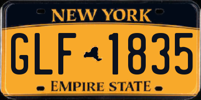 NY license plate GLF1835
