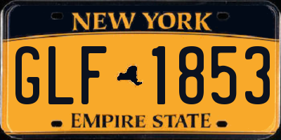 NY license plate GLF1853
