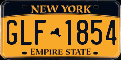 NY license plate GLF1854