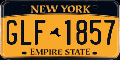 NY license plate GLF1857