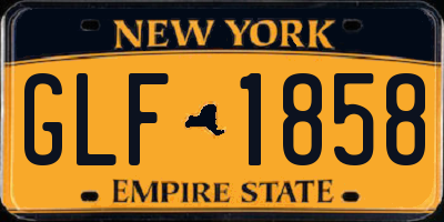 NY license plate GLF1858