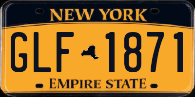 NY license plate GLF1871