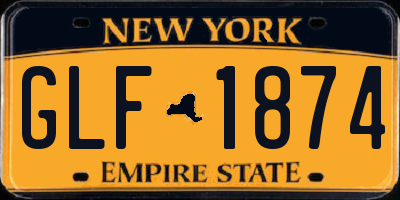 NY license plate GLF1874
