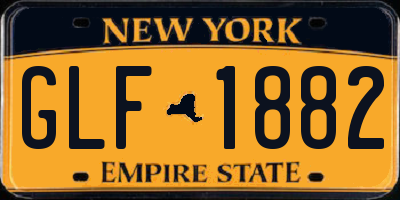 NY license plate GLF1882