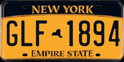 NY license plate GLF1894