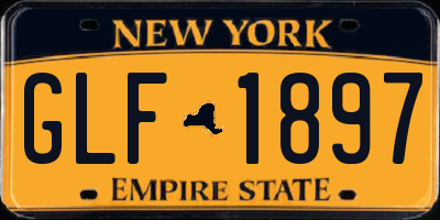 NY license plate GLF1897