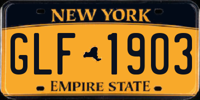 NY license plate GLF1903