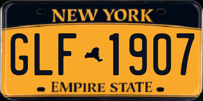 NY license plate GLF1907