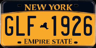 NY license plate GLF1926