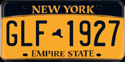 NY license plate GLF1927