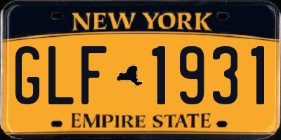 NY license plate GLF1931