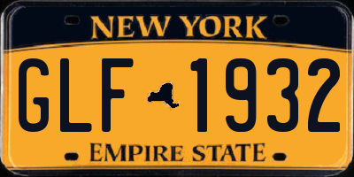 NY license plate GLF1932