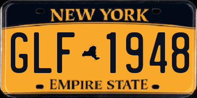 NY license plate GLF1948