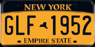 NY license plate GLF1952