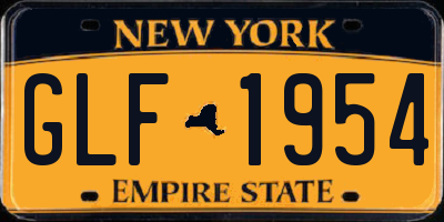 NY license plate GLF1954