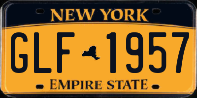 NY license plate GLF1957