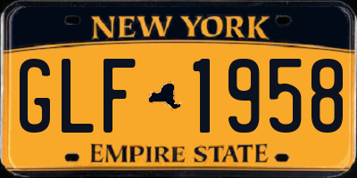 NY license plate GLF1958
