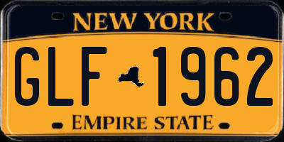 NY license plate GLF1962