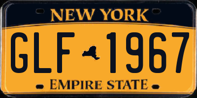 NY license plate GLF1967