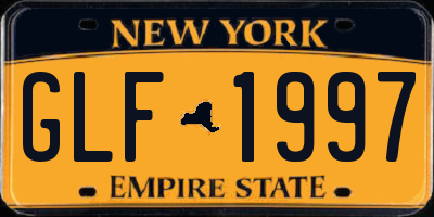 NY license plate GLF1997