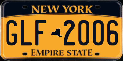 NY license plate GLF2006