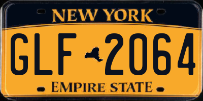 NY license plate GLF2064
