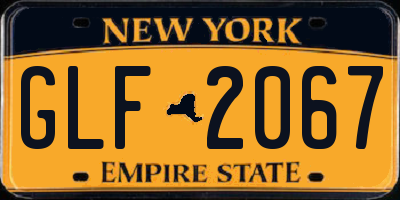 NY license plate GLF2067