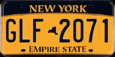 NY license plate GLF2071