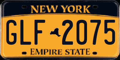 NY license plate GLF2075