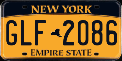 NY license plate GLF2086