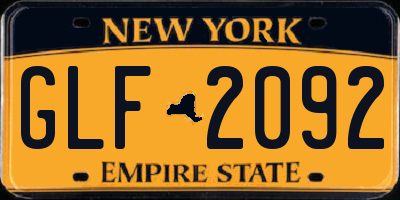 NY license plate GLF2092
