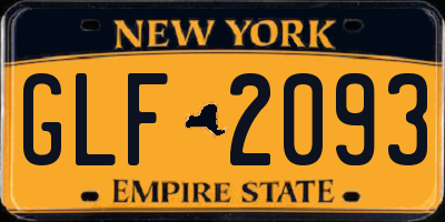 NY license plate GLF2093