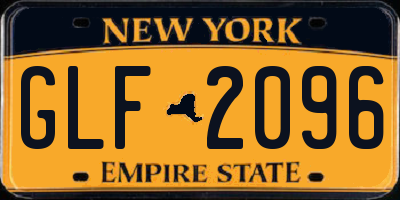 NY license plate GLF2096