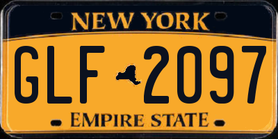 NY license plate GLF2097