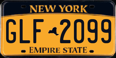NY license plate GLF2099