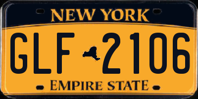 NY license plate GLF2106