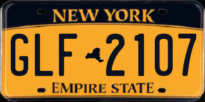 NY license plate GLF2107
