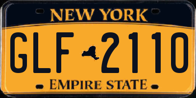 NY license plate GLF2110