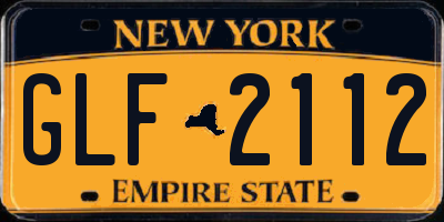 NY license plate GLF2112