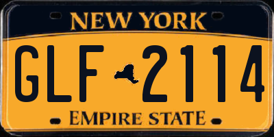 NY license plate GLF2114