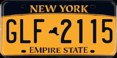 NY license plate GLF2115