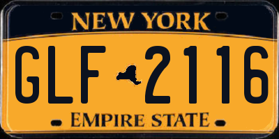 NY license plate GLF2116