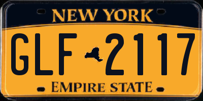 NY license plate GLF2117