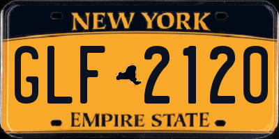 NY license plate GLF2120