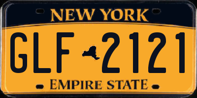 NY license plate GLF2121