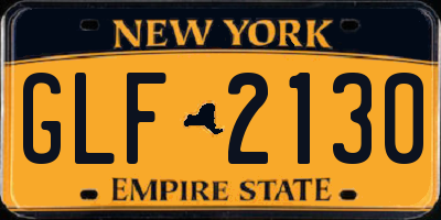 NY license plate GLF2130